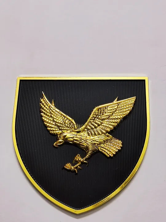 Black Eagle Markhor Metal Emblem with Easy Grill Fitting for Cars