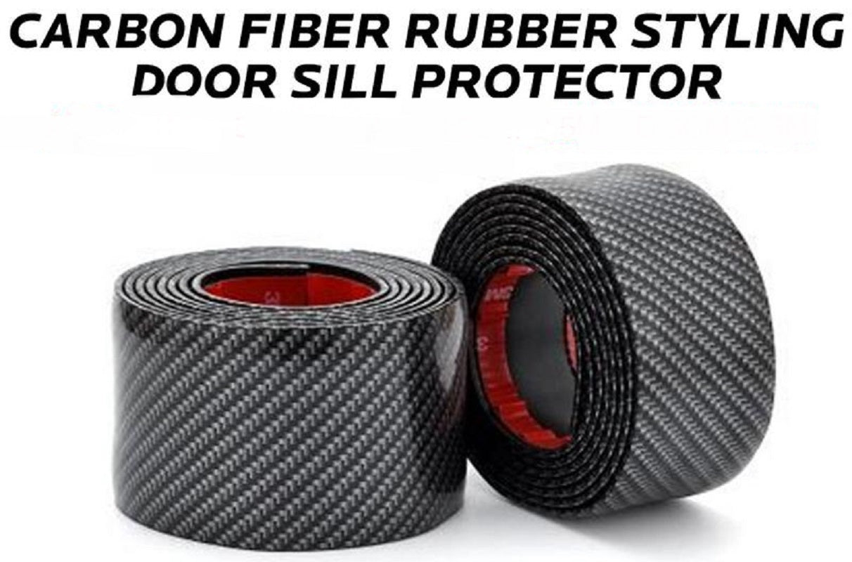 7cm X 1 Meter Carbon Fiber Rubber Styling Door Sill Protector