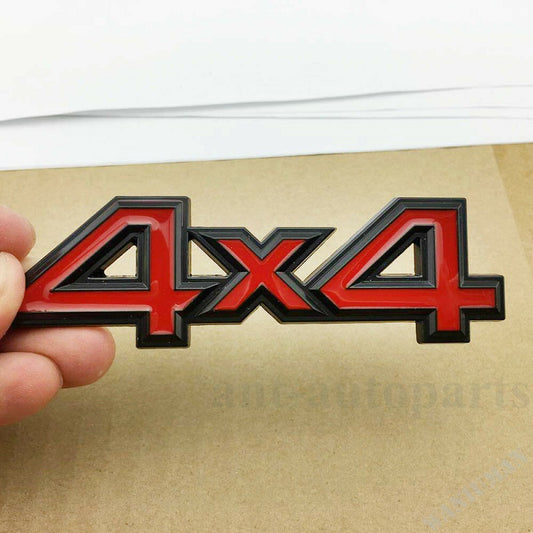 4x4 Metal Logo Car Rear Trunk Decals Sticker Red
