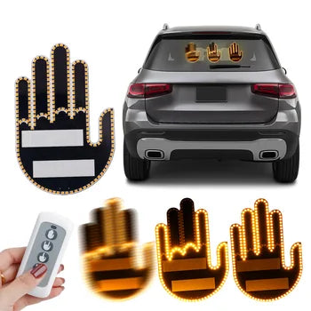 Car Finger Light: Interactive LED Gesture Display Lamp with Remote for Road Rage Signs