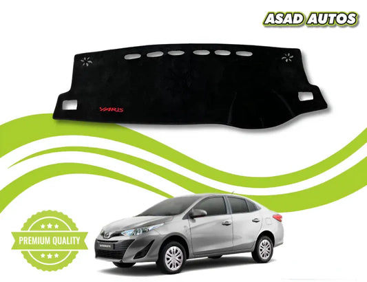 "Custom dashboard carpet mat for Toyota Yaris 2018-2025, offering UV protection, glare reduction, and a sleek interior upgrade."