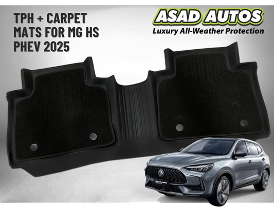 TPE + Carpet Mats for MG HS PHEV 2025 – Dual Layer Protection & Luxury Comfort