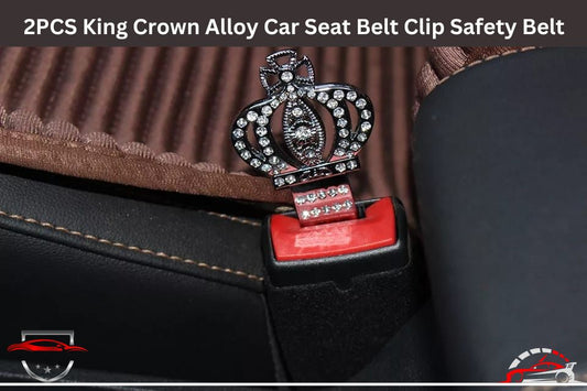 "2PCS King Crown Alloy Car Seat Belt Clip Safety Belt"