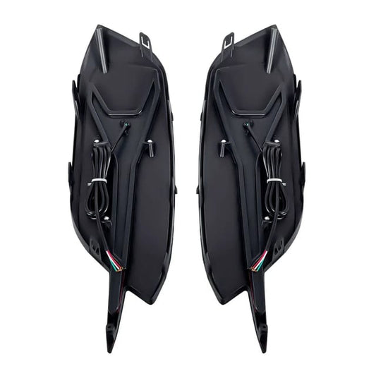 2Pcs Red Lens LED Rear Bumper Lights (Y Style) for Honda Civic 2016-2021, featuring brake and turn signal functions for enhanced visibility and stylish design.