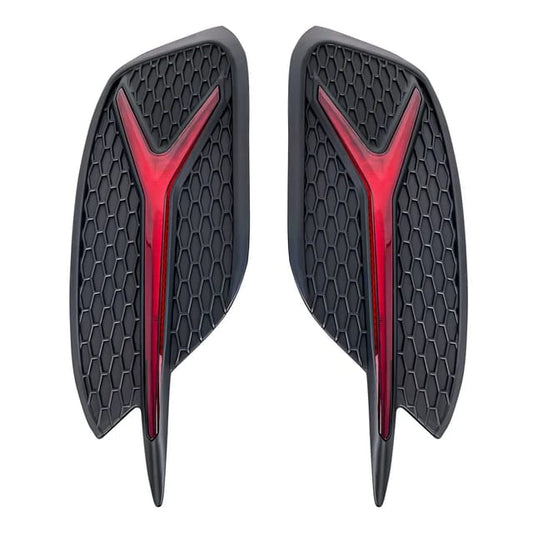 2Pcs Red Lens LED Rear Bumper Lights (Y Style) for Honda Civic 2016-2021, featuring brake and turn signal functions for enhanced visibility and stylish design.