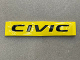 Matte Black Civic Rear Emblem / Monogram / Logo For Honda Civic