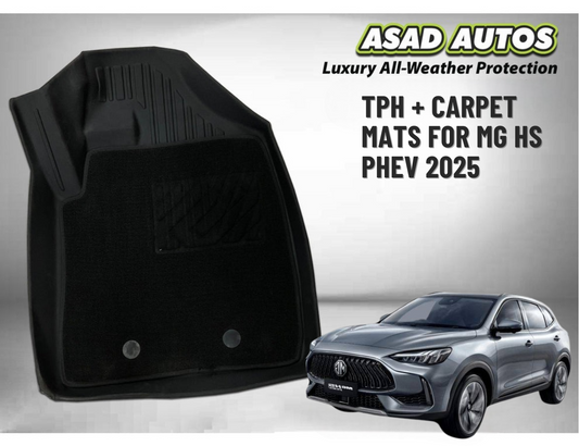 TPE + Carpet Mats for MG HS PHEV 2025 – Dual Layer Protection & Luxury Comfort