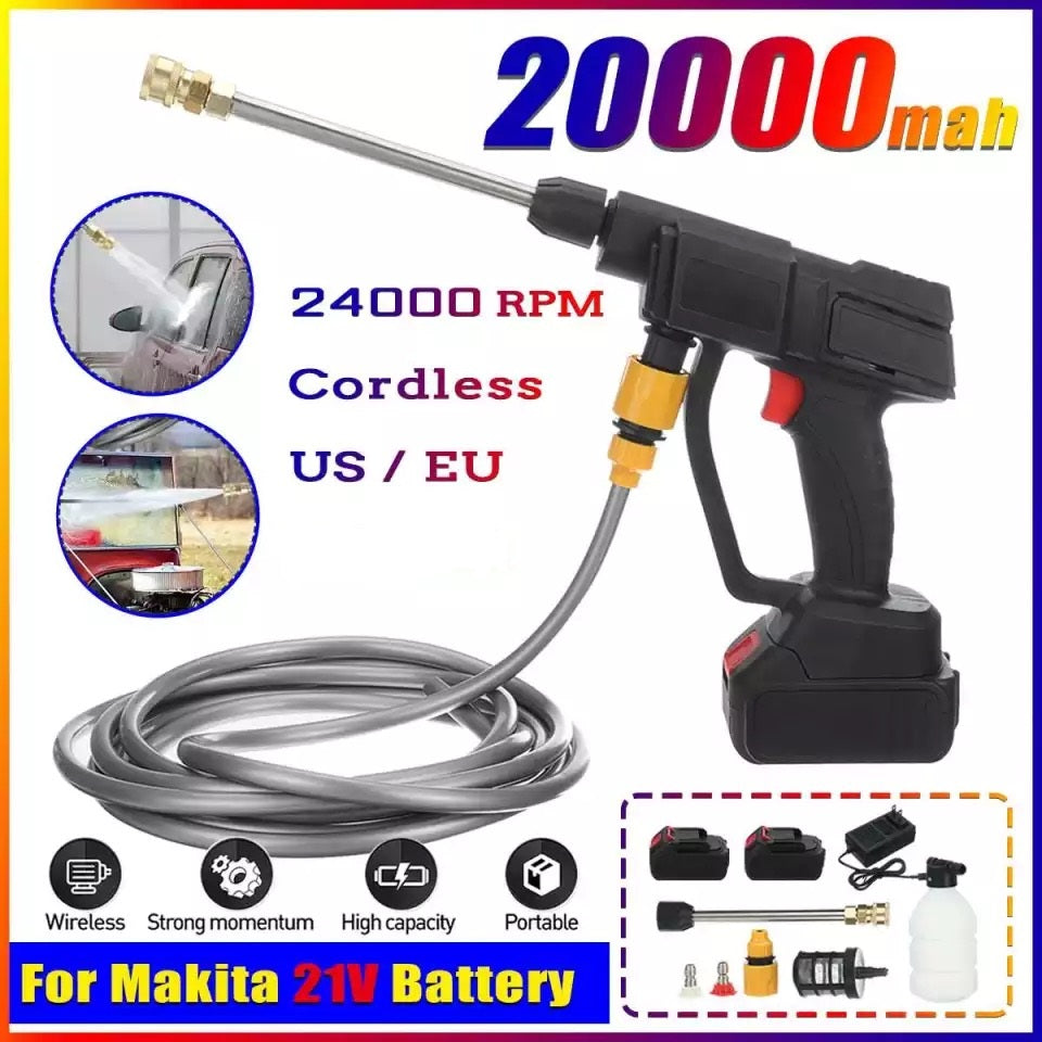 NEW Cordless High Pressure Car Washer – Rechargeable Car Wash Gun & Foam Machine
