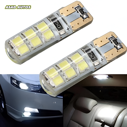 2 Pcs Auto LED Flash Parking Lights with 12 LEDs, 2W power, perfect for parking, signaling, and decorative car lighting.
