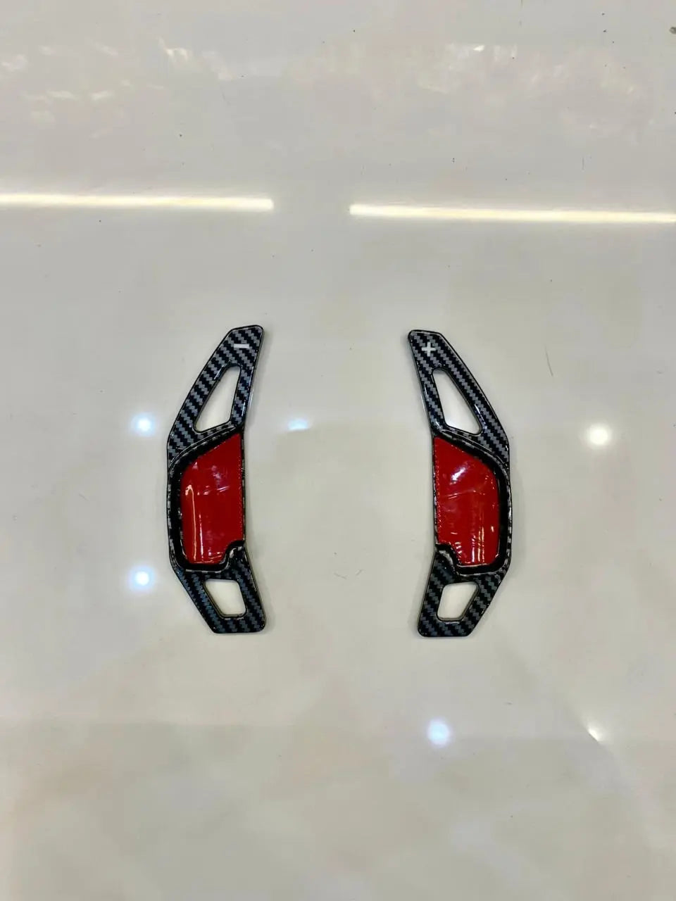 2-piece carbon fiber paddle shift extensions for Toyota Corolla steering wheel 2014-2022