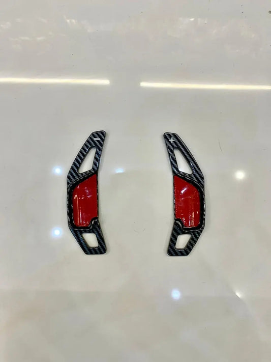 2-piece carbon fiber paddle shift extensions for Toyota Corolla steering wheel 2014-2022