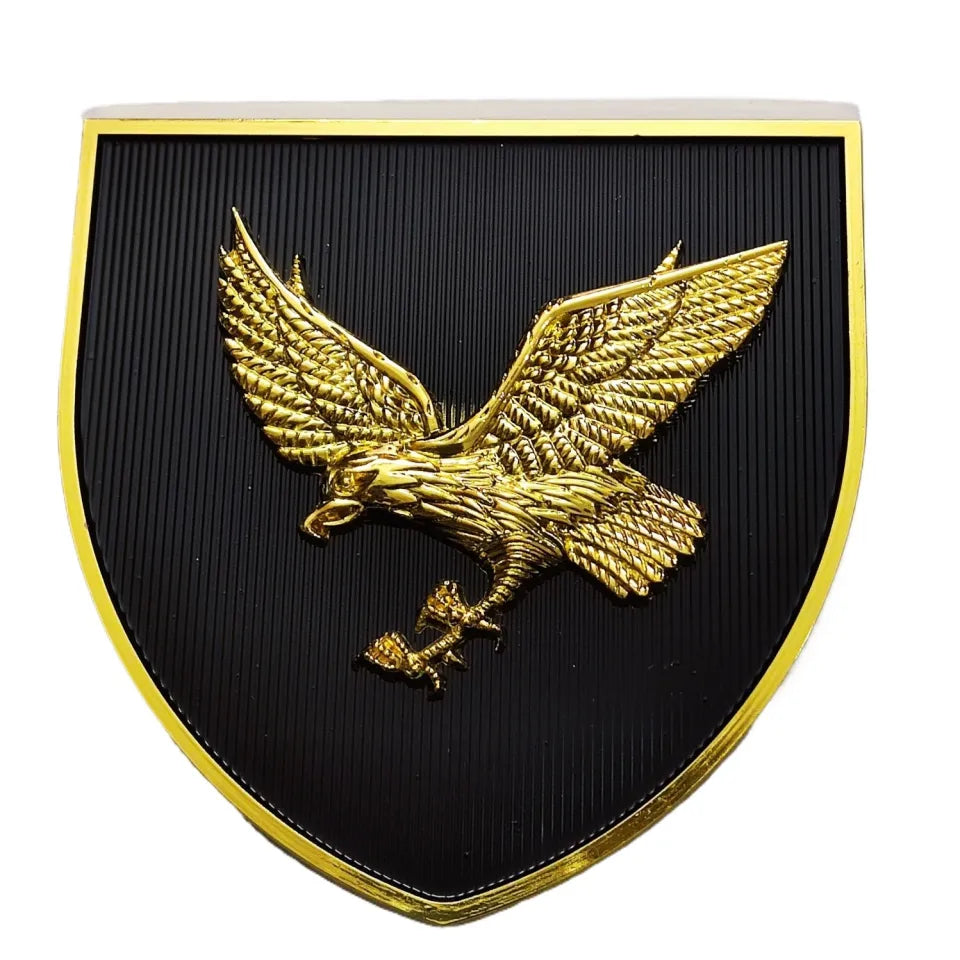 Black Eagle Markhor Metal Emblem with Easy Grill Fitting for Cars