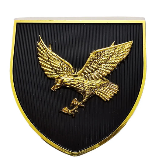 Black Eagle Markhor Metal Emblem with Easy Grill Fitting for Cars
