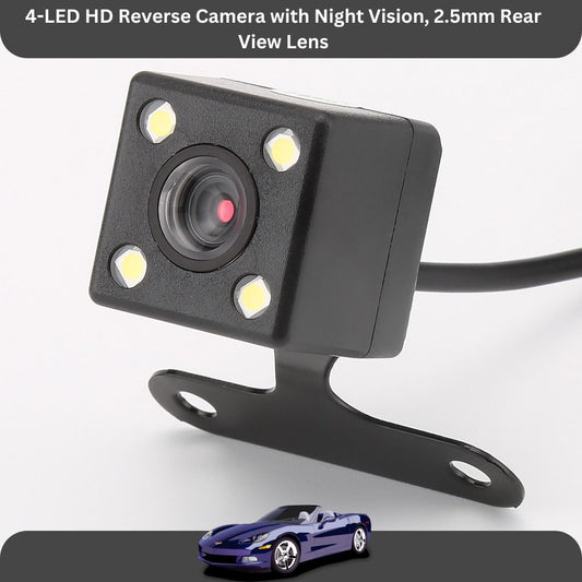 4-LED HD Reverse Camera with Night Vision, 2.5mm Rear View Lens