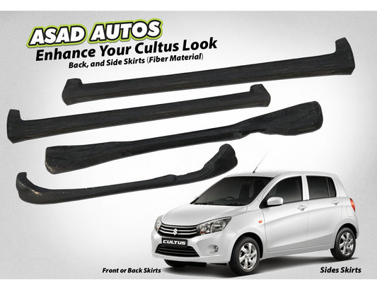 4-Piece Body Kit for Suzuki Cultus 2018–2024 – Non-Painted Fiber Skirts for Front, Rear & Sides