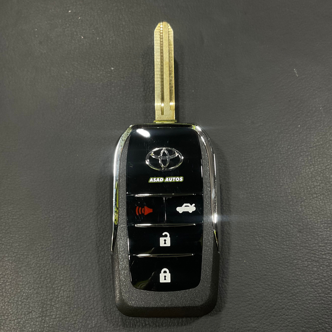 4 Button Modified Flip Car Remote Key Shell for Toyota Corolla, offering a custom fit, durable material, and sleek flip design for improved functionality.
