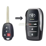 4 Button Modified Flip Car Remote Key Shell for Toyota Corolla, offering a custom fit, durable material, and sleek flip design for improved functionality.