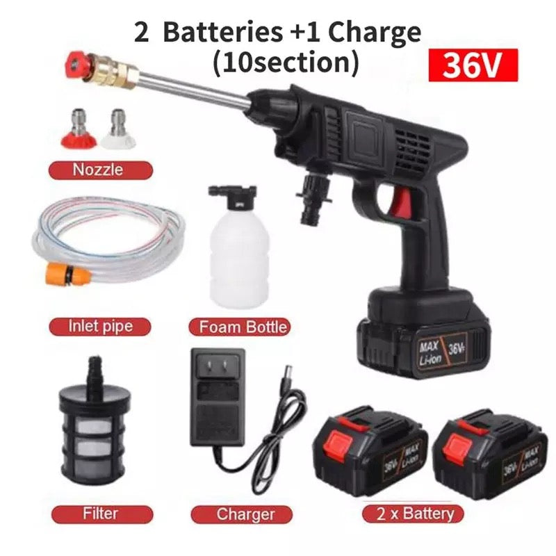 NEW Cordless High Pressure Car Washer – Rechargeable Car Wash Gun & Foam Machine