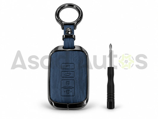5D Zinc Leather Key Cover for Toyota Corolla 2014–2026 – Blue