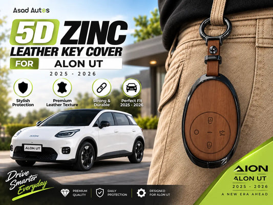 5D zinc leather key cover for AION UT 2025-2026 in brown