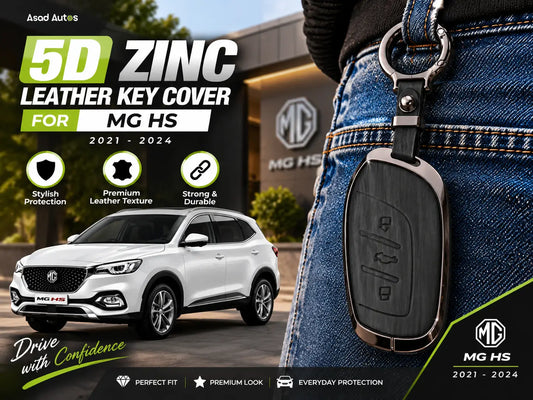 5D zinc leather key cover for MG HS 2021-2024