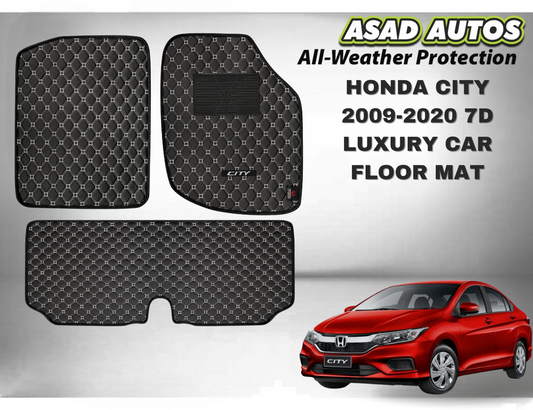 Car Floor Mat 7D Luxury for Honda City (2009–2020)