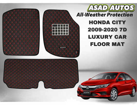 Car Floor Mat 7D Luxury for Honda City (2009–2020) – Premium Comfort & Protection