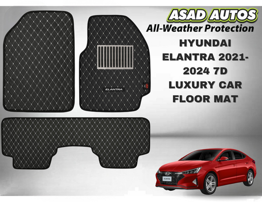 Car Floor Mat 7D Luxury for Hyundai Elantra (2021–2024)