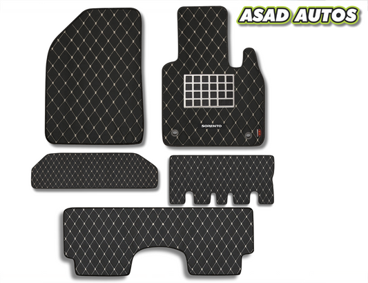 KIA Sorento 7D Luxury Floor Mats (2021–Present) – Custom Fit, Waterproof & Anti-Slip