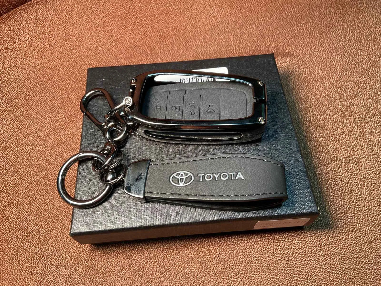 AAA Platinum Series Leather Metal Key Cover for Toyota Fortuner 2015–2026