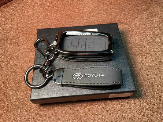 AAA Platinum Series Leather Metal Key Cover for Toyota Fortuner 2015–2026