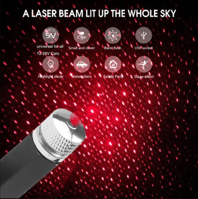 "Universal USB LED Starry Laser Projection Light for Car Interior Decoration"