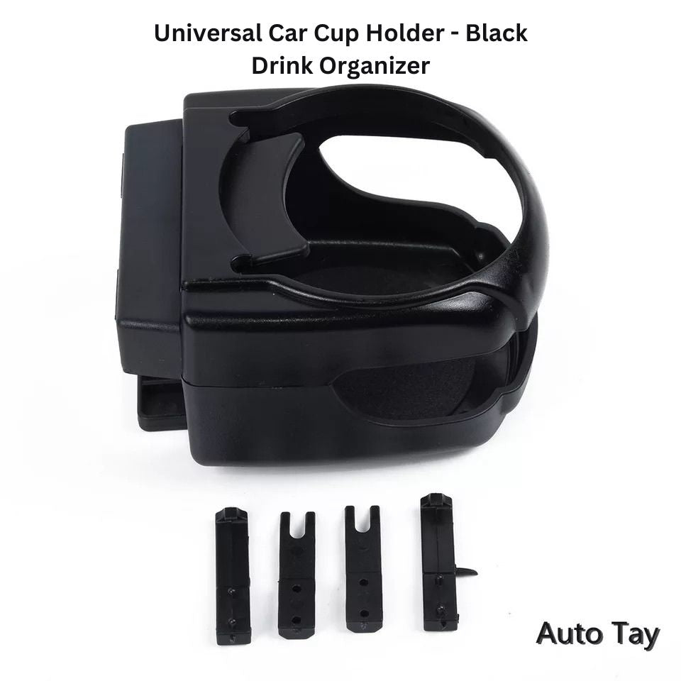 Universal Car Cup Holder - Black Drink Organizer