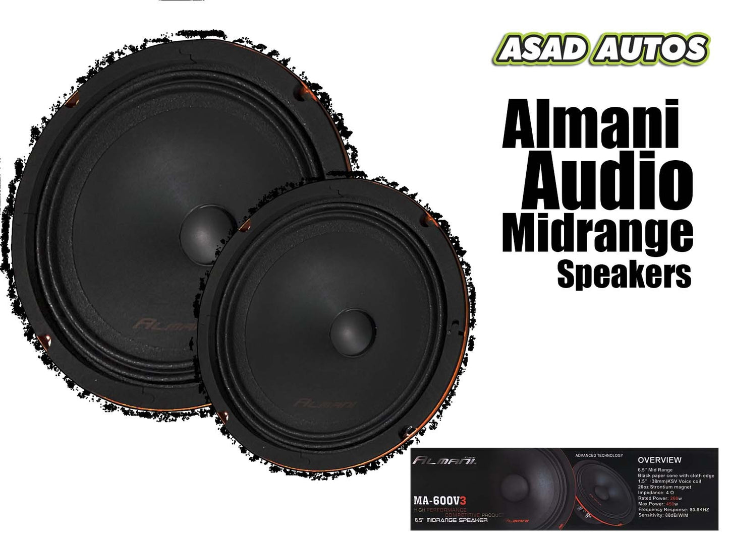 Almani MA-600V3 Mid Range Speaker β Premium 260W RMS, 450W Peak Power Audio