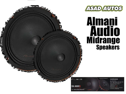 Almani MA-600V3 Mid Range Speaker – Premium 260W RMS, 450W Peak Power Audio