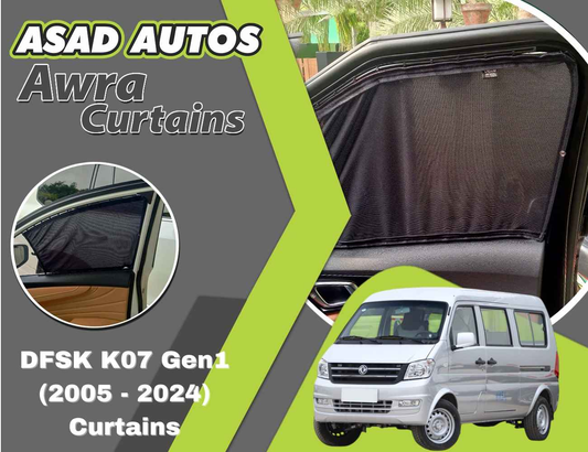 DFSK K07 Gen1 (2005-2024) Awra Curtains | Affordable Car Curtains in Pakistan | Sun Protection