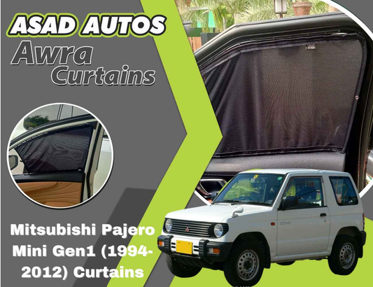 Awra Curtains For Mitsubishi Pajero Mini Gen1 (1994-2012) — Car Window Shades & Railing Curtains
