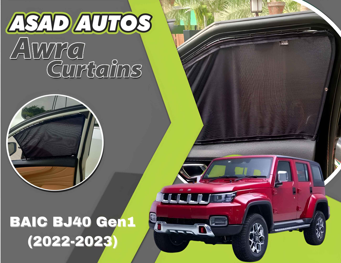 Awra Curtains for BAIC BJ40 Gen1 (2022-2023) | Sunshade & Privacy