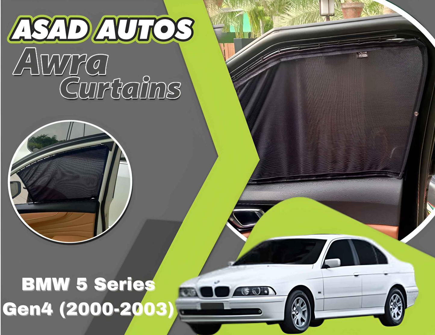 Awra Curtains for BMW 5 Series Gen4 (2000-2003) | Sunshade & Privacy