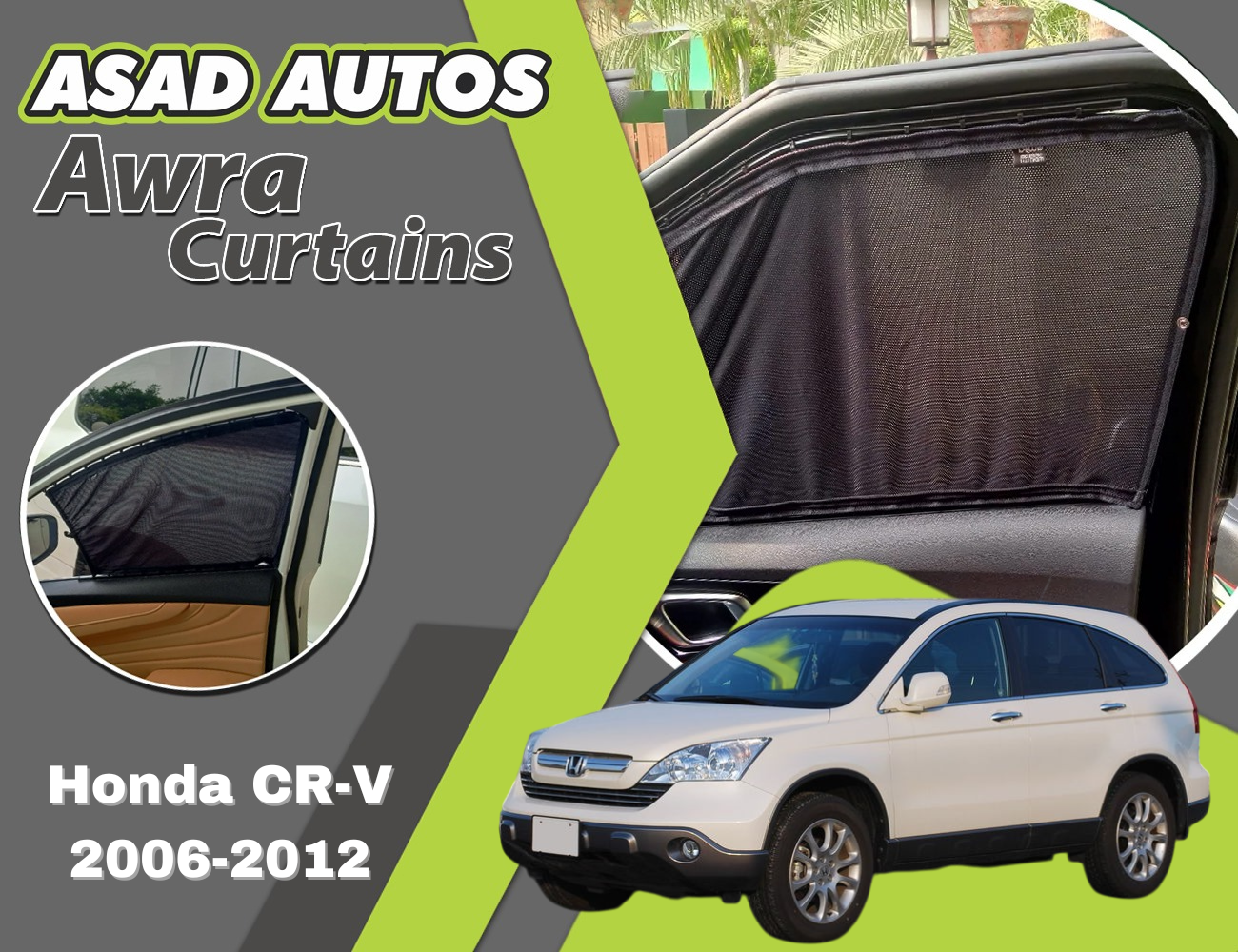 "Awra Curtains for Honda CR-V (2006-2012) – Custom Fit Premium Privacy Shades with Sun Protection and UV Protection"