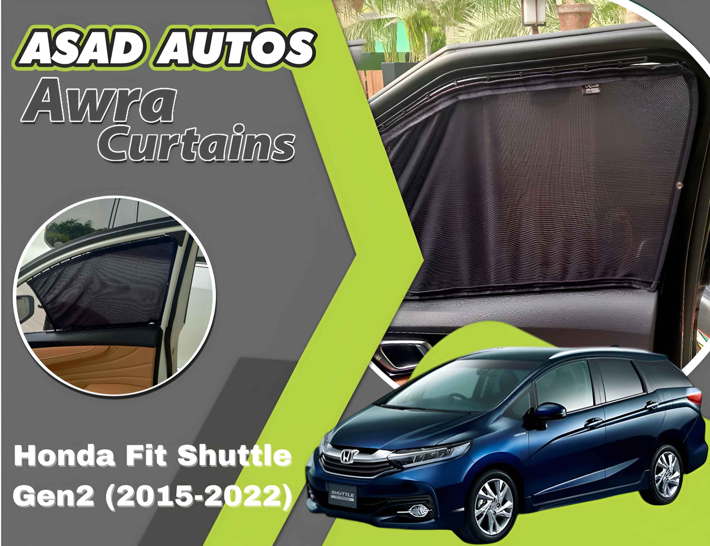 Awra Curtains for Honda Fit Shuttle Gen2 (2015-2022) | Sunshade & Privacy