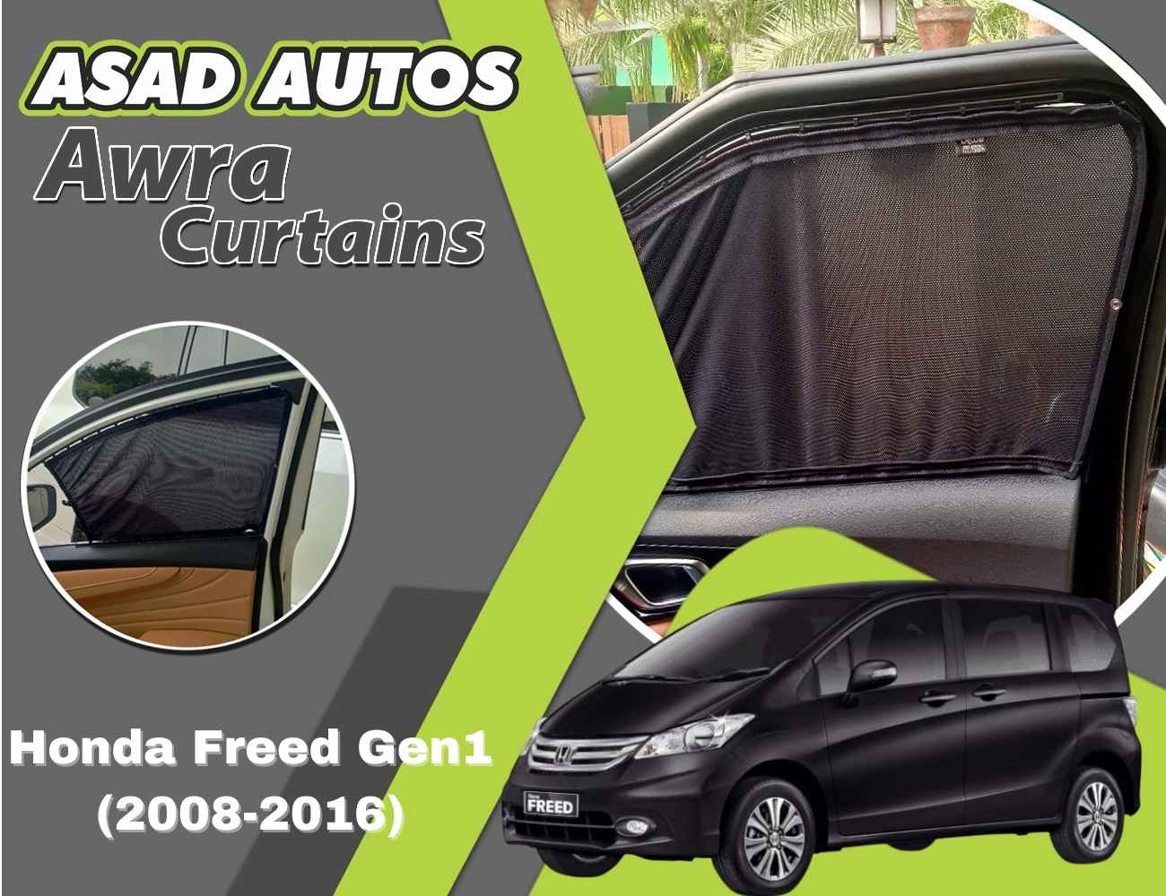 Awra Curtains for Honda Freed Gen1 (2008-2016) | Sunshade & Privacy