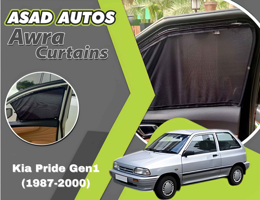 Awra Curtains for Kia Pride Gen1 (1987-2000) | Sunshade & Privacy