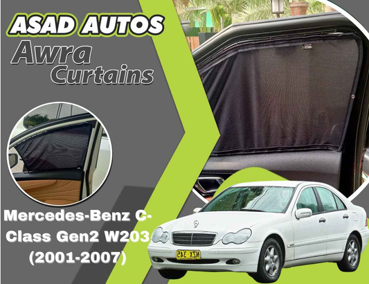 Awra Curtains for Mercedes-Benz C-Class Gen2 W203 (2001-2007) | Sunshade & Privacy