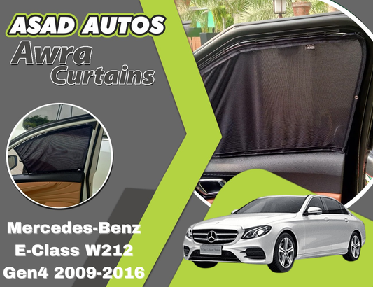 "Awra Curtains for Mercedes-Benz E-Class W212 Gen4 (2009-2016) – Premium Luxury Privacy Shades with UV Protection and Sun Block"