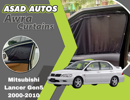 "Awra Curtains for Mitsubishi Lancer Gen5 (2000-2010) – Custom Fit Privacy Shades for Comfort, Sun Protection, and UV Block"