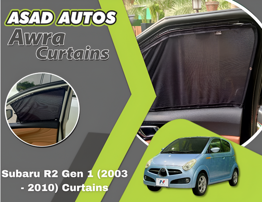 Awra Curtains for Subaru R2 Gen 1 (2003 - 2010) – Premium Sunshade & Privacy Car Curtains