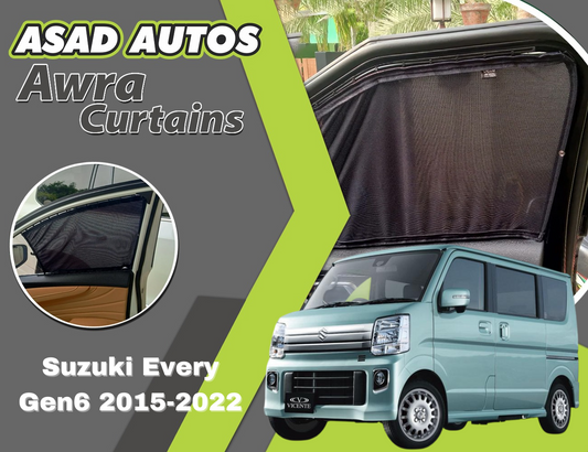 "Awra Curtains for Suzuki Every Gen6 (2015-2022) – Premium Privacy & Sun Protection"
