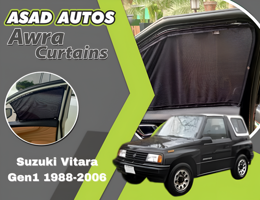 "Awra Curtains for Suzuki Vitara Gen1 (1988-2006) – Premium Privacy & Sun Protection"