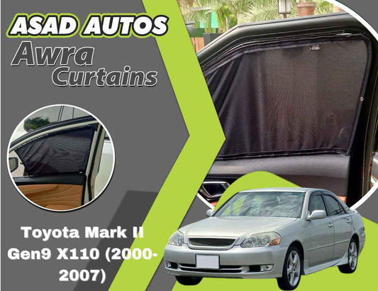 Awra Curtains for Toyota Mark II Gen9 X110 (2000-2007) | Sunshade & Privacy